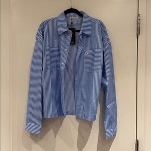 Blue Striped Button-Up Shirt